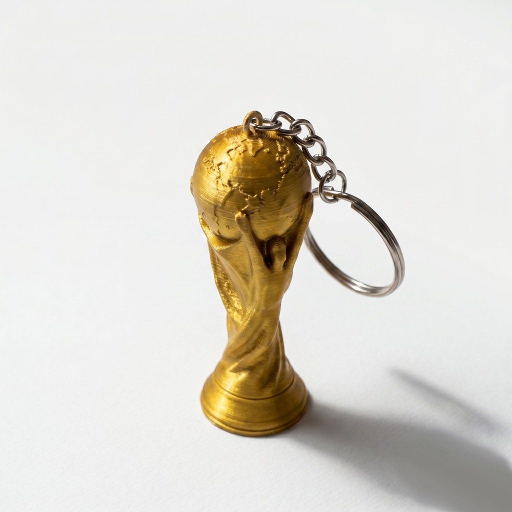 Chaveiro Taça Copa do Mundo Réplica Miniatura Dourada 4.5cm Futebol Presente Colecionável Premium