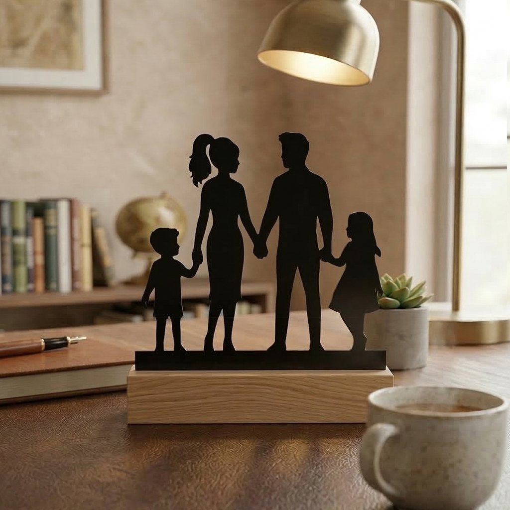 Enfeite de Mesa - Silhueta Família - Decoração