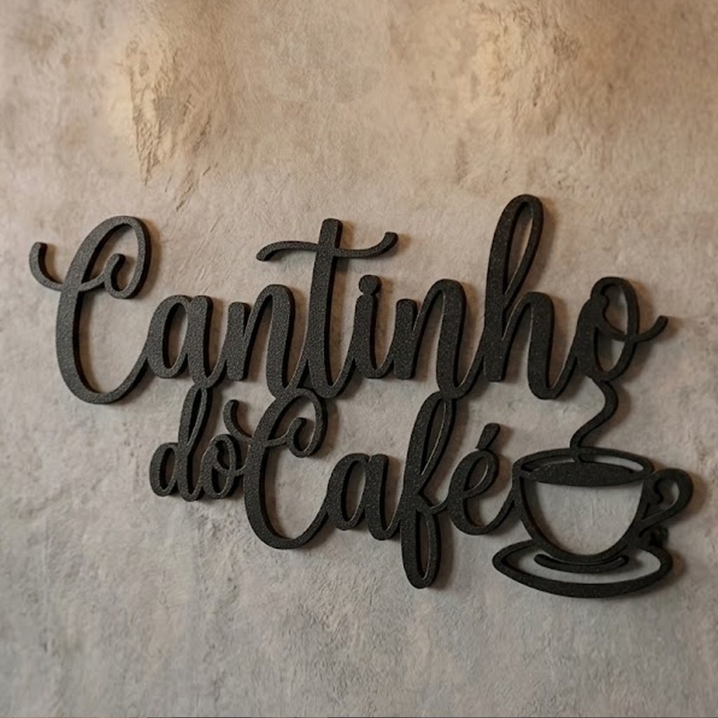 Letreiro Decorativo “Cantinho do Café” – Impressão 3D em PLA