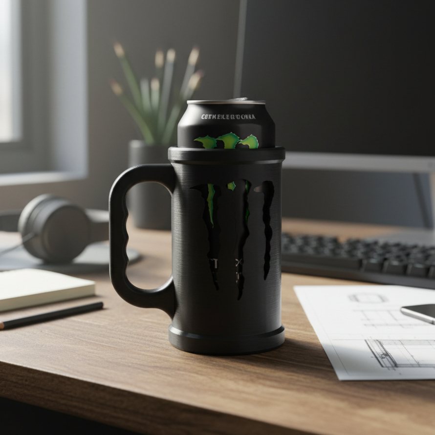 Suporte Porta Lata De Energético Resistente Preto - Organizador Premium Gamer e Escritório
