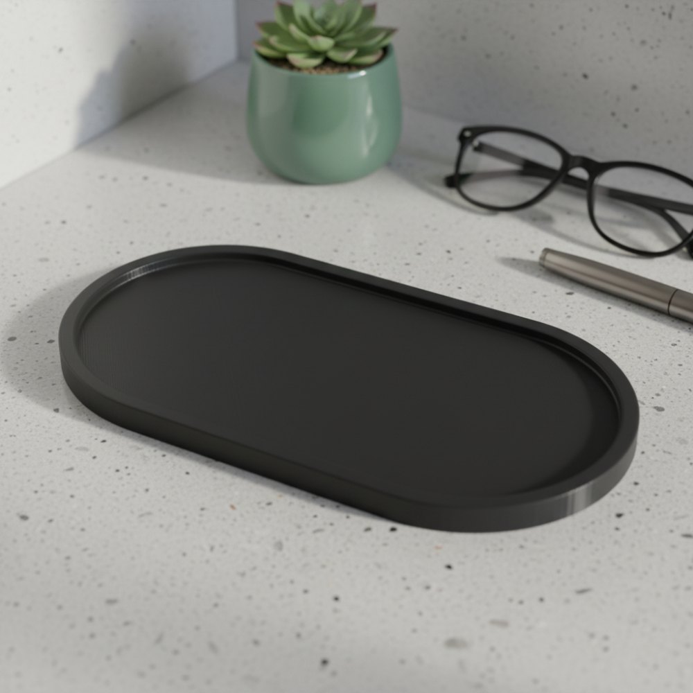 Foto 4 de Bandeja Suporte para Vela Aromática Decorativa Preta Fosca Moderna Minimalista PETG Alta Qualidade