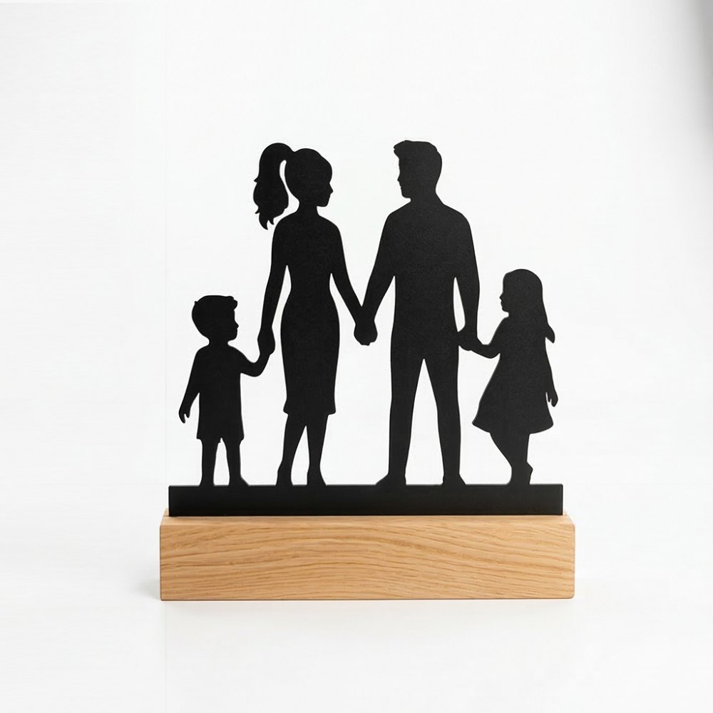 Foto 2 de Enfeite de Mesa - Silhueta Família - Decoração