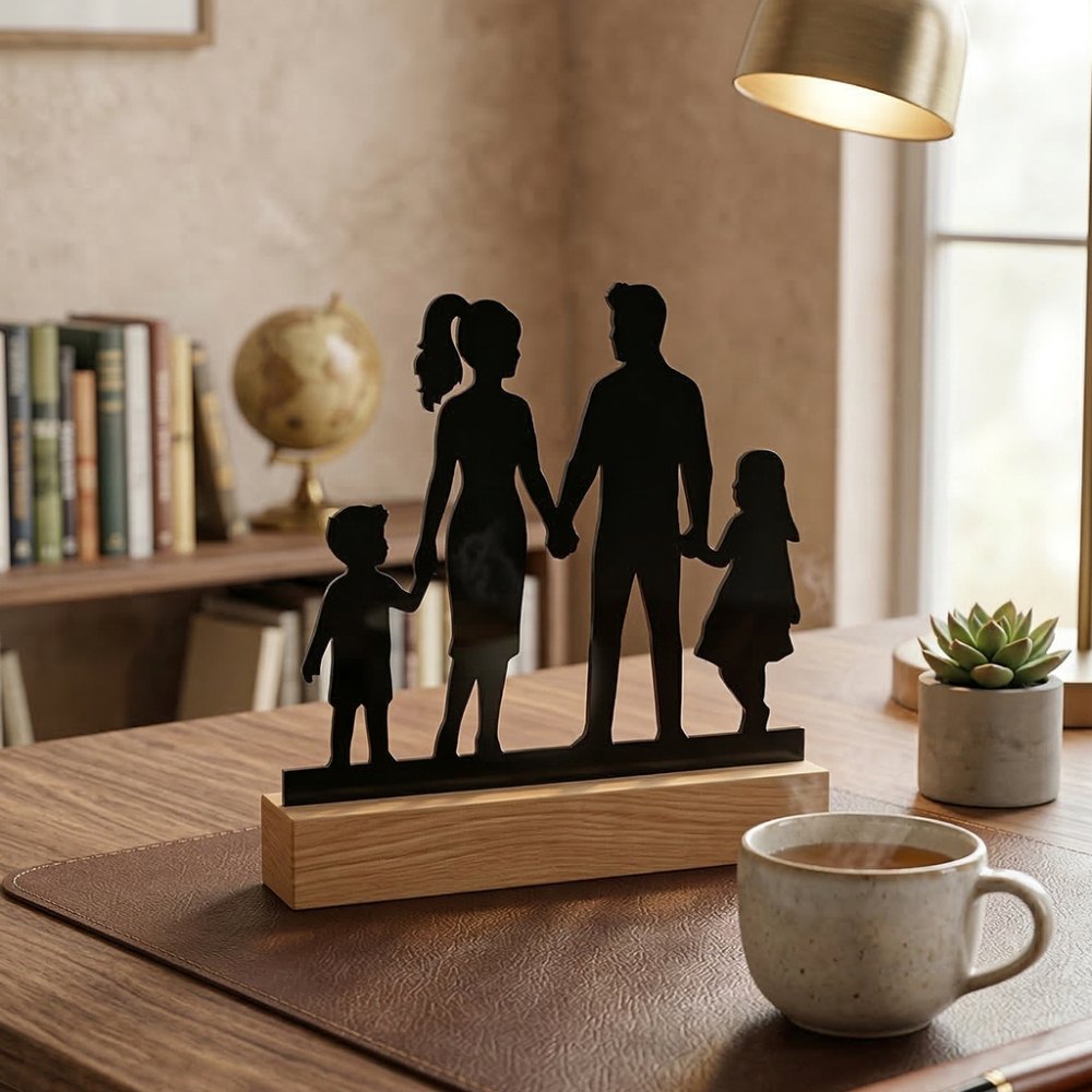 Foto 3 de Enfeite de Mesa - Silhueta Família - Decoração