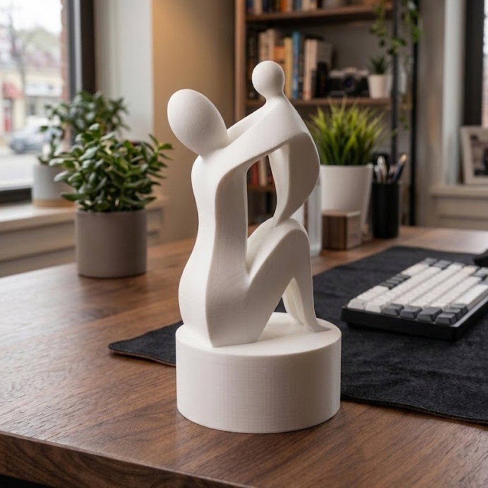 Foto 2 de Estátua Minimalista Mãe e Filho - Presente Dia das Mães 18cm (Premium)