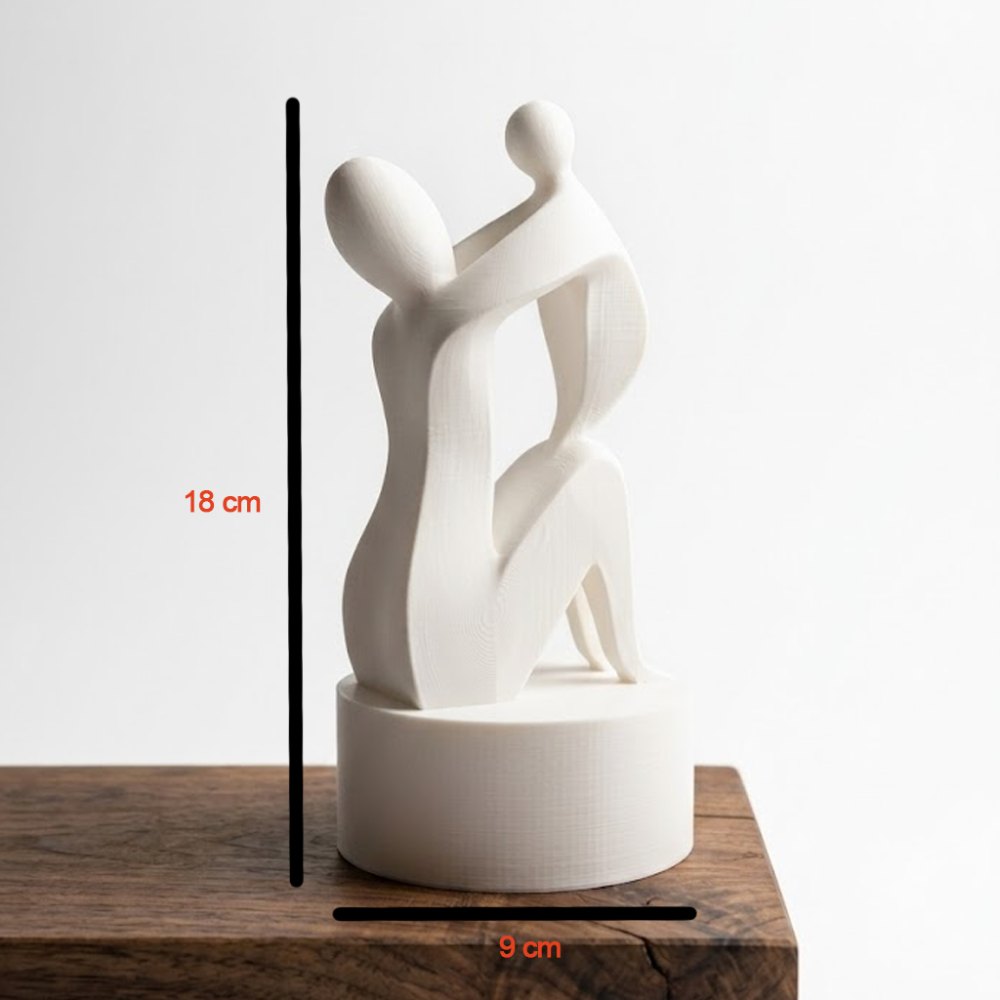 Foto 3 de Estátua Minimalista Mãe e Filho - Presente Dia das Mães 18cm (Premium)