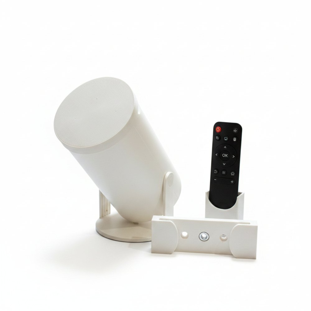 Foto 3 de Kit Suporte para Projetor de Teto e Parede + Suporte de Controle Remoto e Tampa Protetora Branco