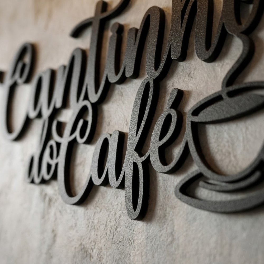 Foto 3 de Letreiro Decorativo “Cantinho do Café” – Impressão 3D em PLA