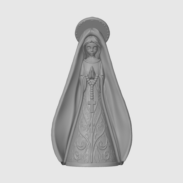 Foto 4 de Nossa Senhora com Terço – Arquivo STL para Impressão 3D