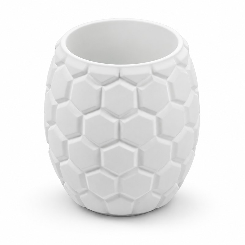 Foto 2 de Vaso Decorativo Colmeia Favo de Mel Branco Fosco 9cm - Impressão 3D